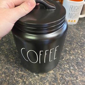 RAE DUNN medium black coffee canister